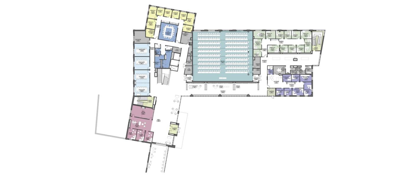 新COM大楼四边形的地图插图